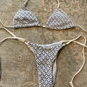 SHEIN blue and white bikini